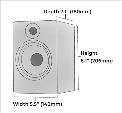 The dimensions of the Mackie CR3-X