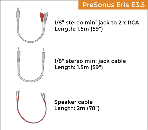 All of the cables provided with the E3.5 monitors