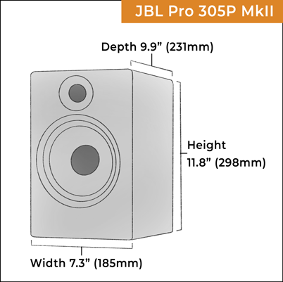 JBL 305P MkII Dimensions