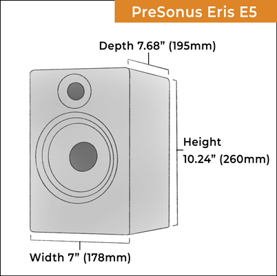 Presonus Eris E5 dimensions