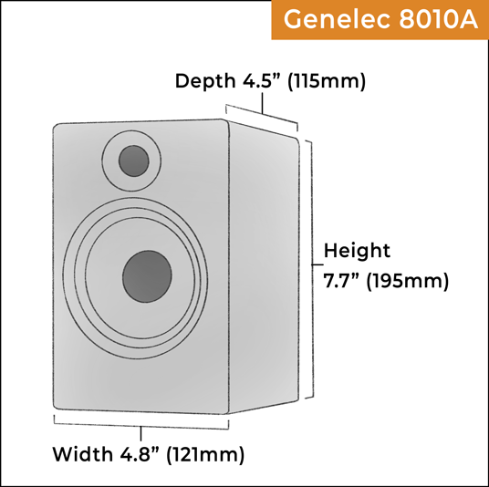 Dimensions of the Genelec 8010A Powered Studio monitor