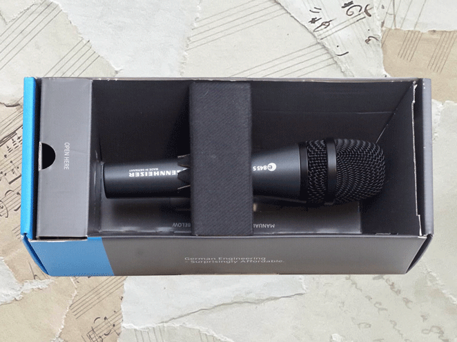 Sennheiser E845 vocal microphone in box