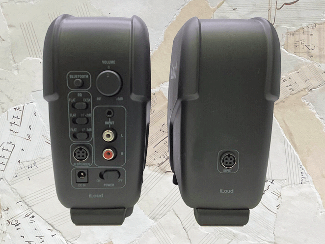 The back of the IK Multimedia iLoud Micro Monitors