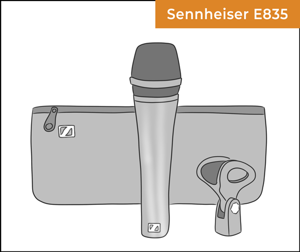 The E835 comes with a pouch and a clamp