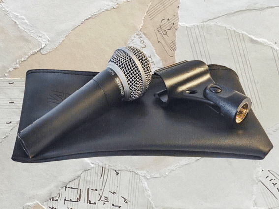 Shure SM58 with mic stand adaptor and carry case