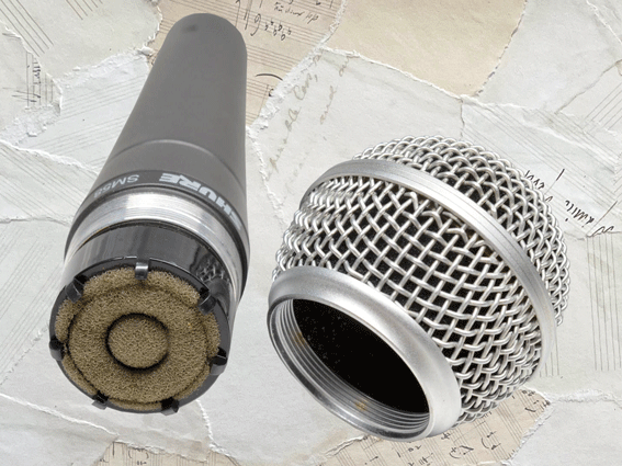 Shure SM58 with grille removed