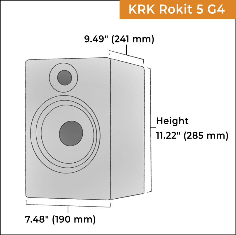 KRK Rokit 5 G4 - dimensions