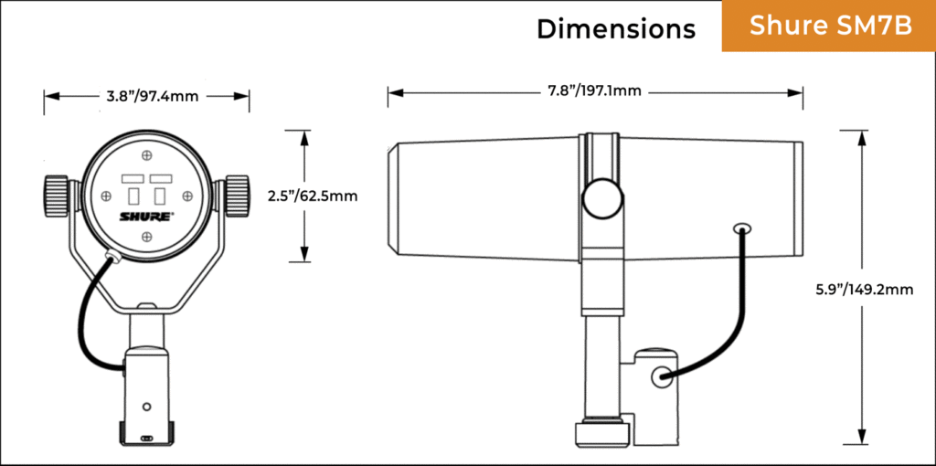 Shure SM7B dimensions