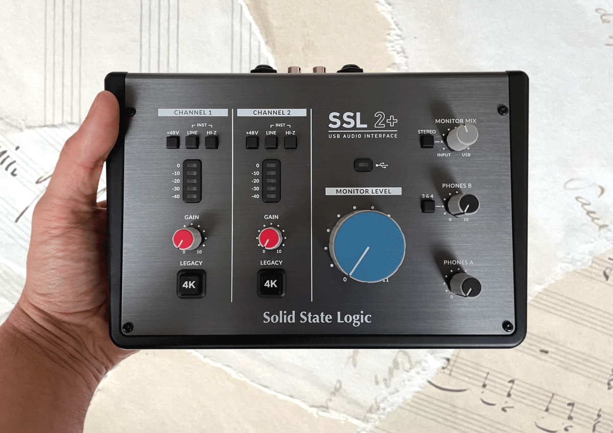 Solid State Logic SSL 2+ in the hand