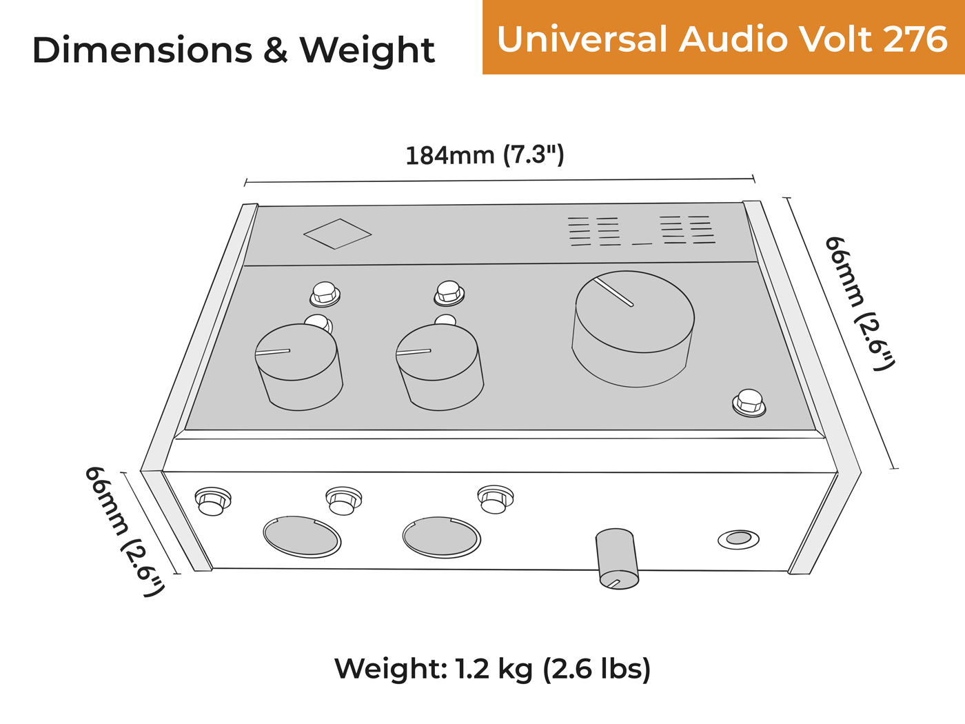 Universal Audio Volt 276 - dimensions and weight