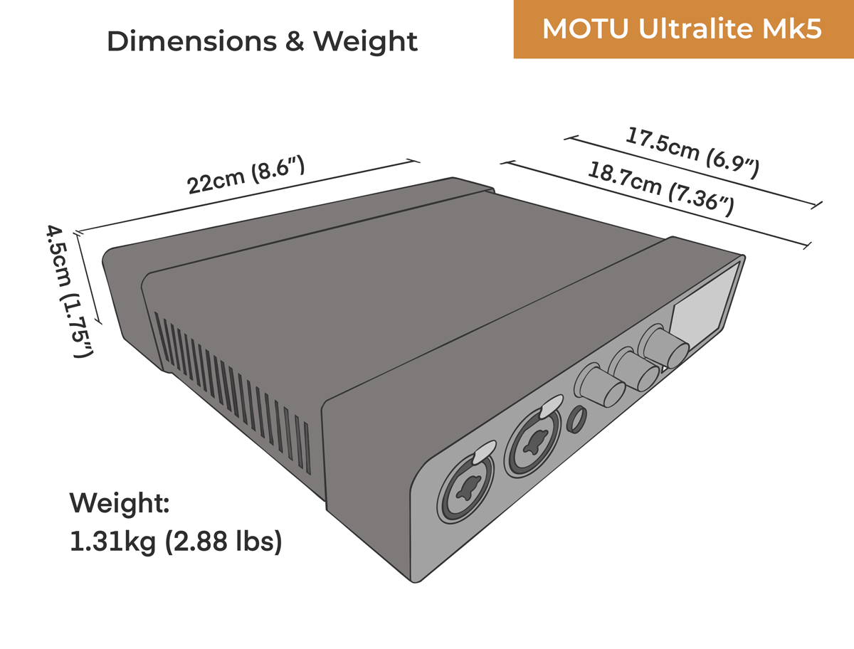 MOTU Ultralite Mk5 dimensions and weight